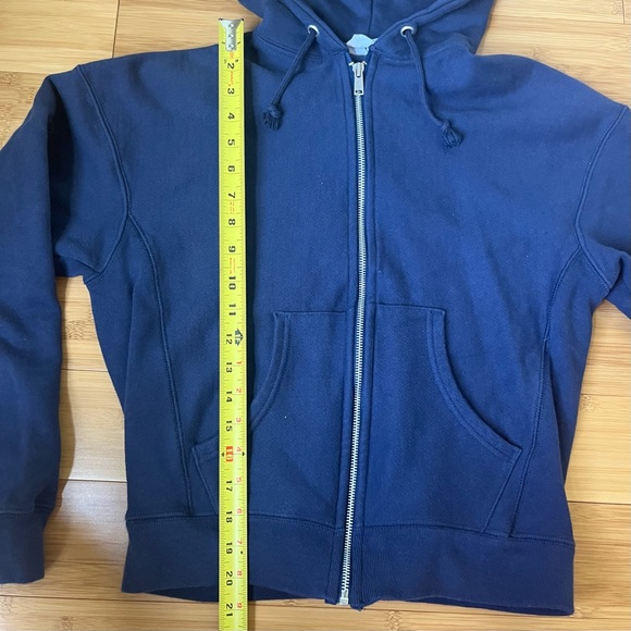 VTG Champion Reverse Weave Full Zip Navy Blue Hoodie Sweatshirt - Small - Picture 6 of 9